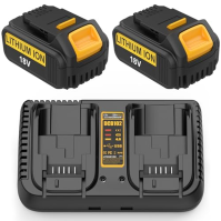 Energup 2 ks náhradní baterie 18V 5,0Ah + nabíječka DCB102 pro baterii Dewalt 18V DCB184 DCB200 DCB182 DCB180 DCB181